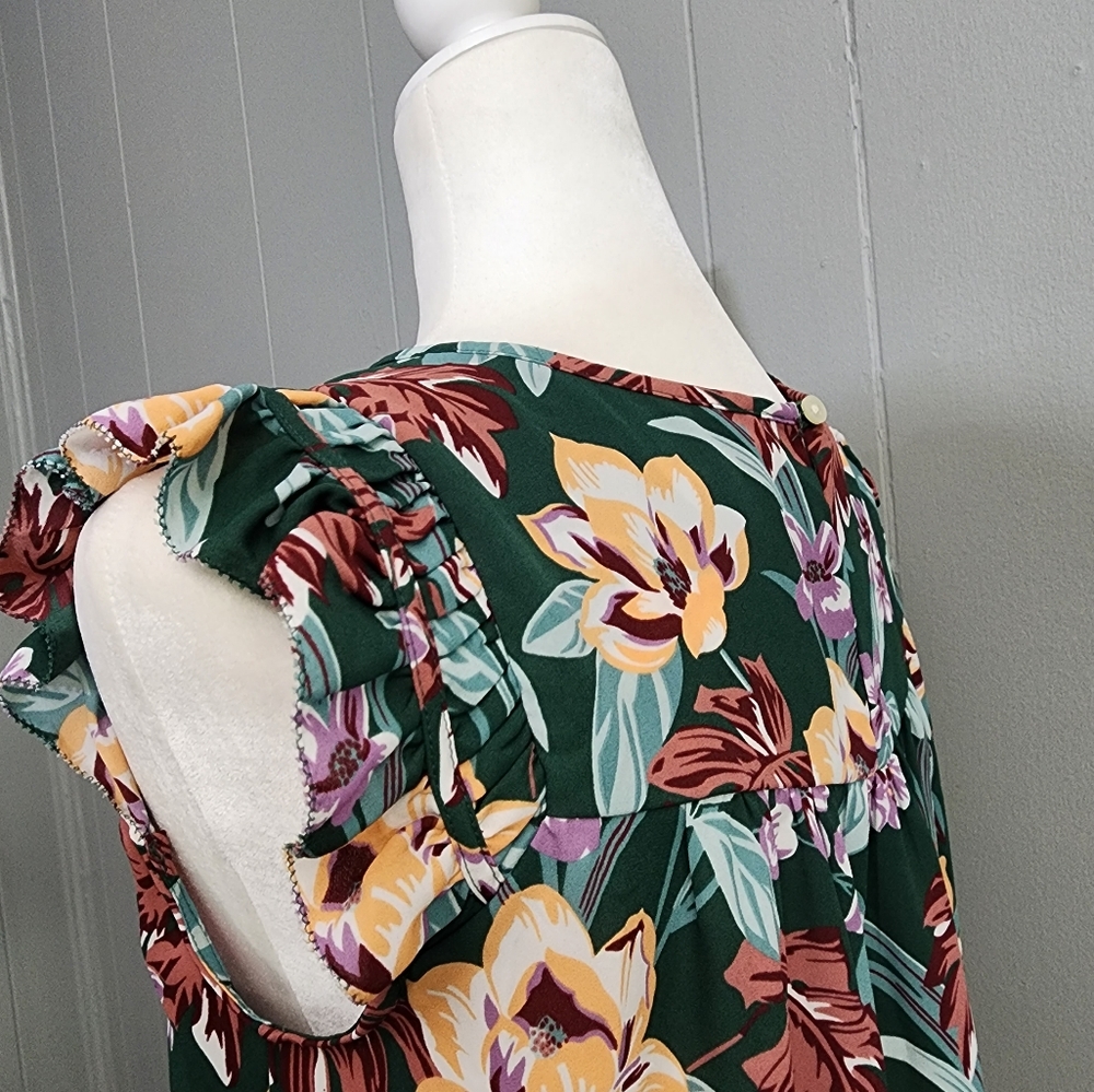 Loft Floral Print Blouse Tank Top - Picture 8 of 13